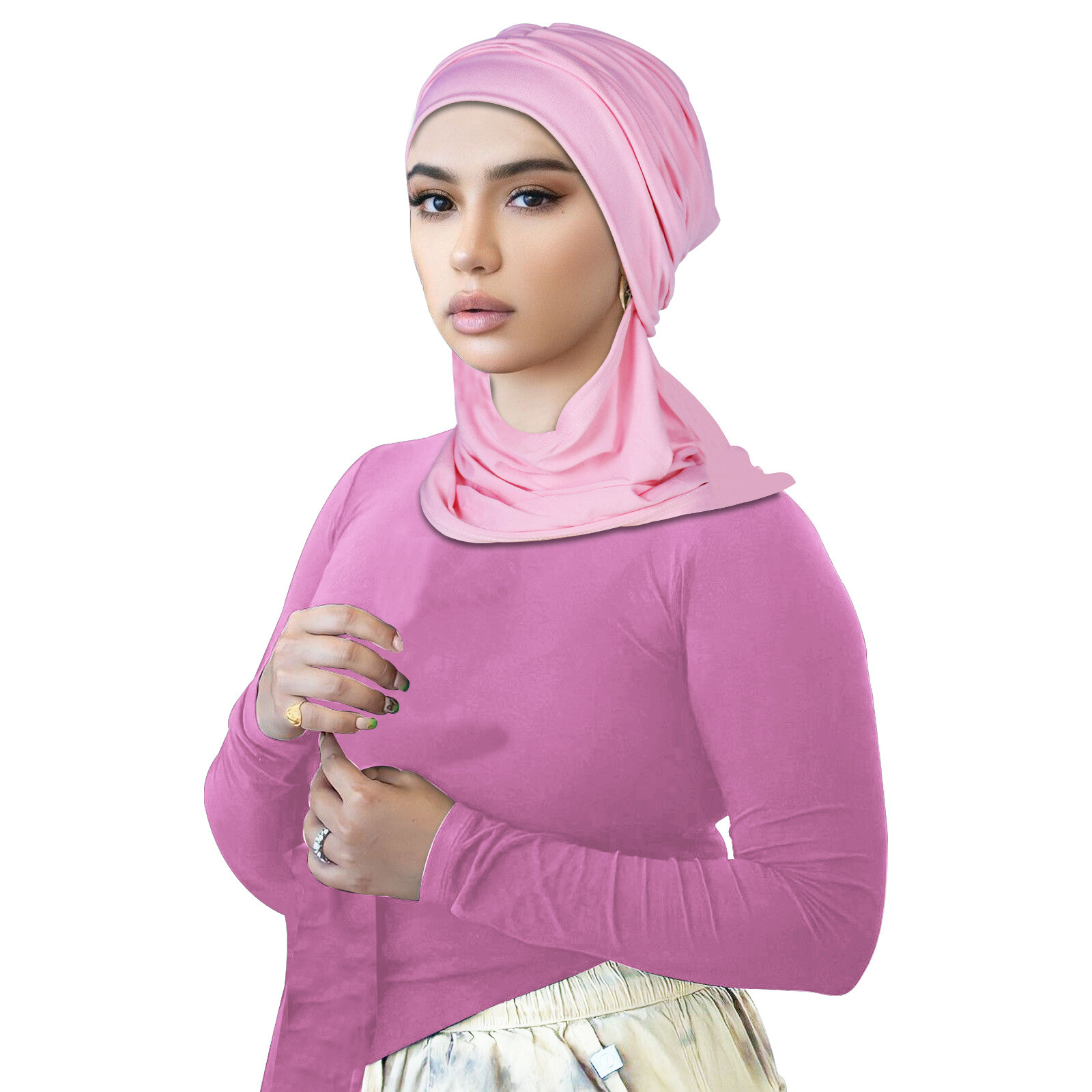 Sombreros de hiyab musulmán para mujer cubierta de cuello completo bufanda gorras turbante islámico pañuelo gorra - Imagen 20 de 24
