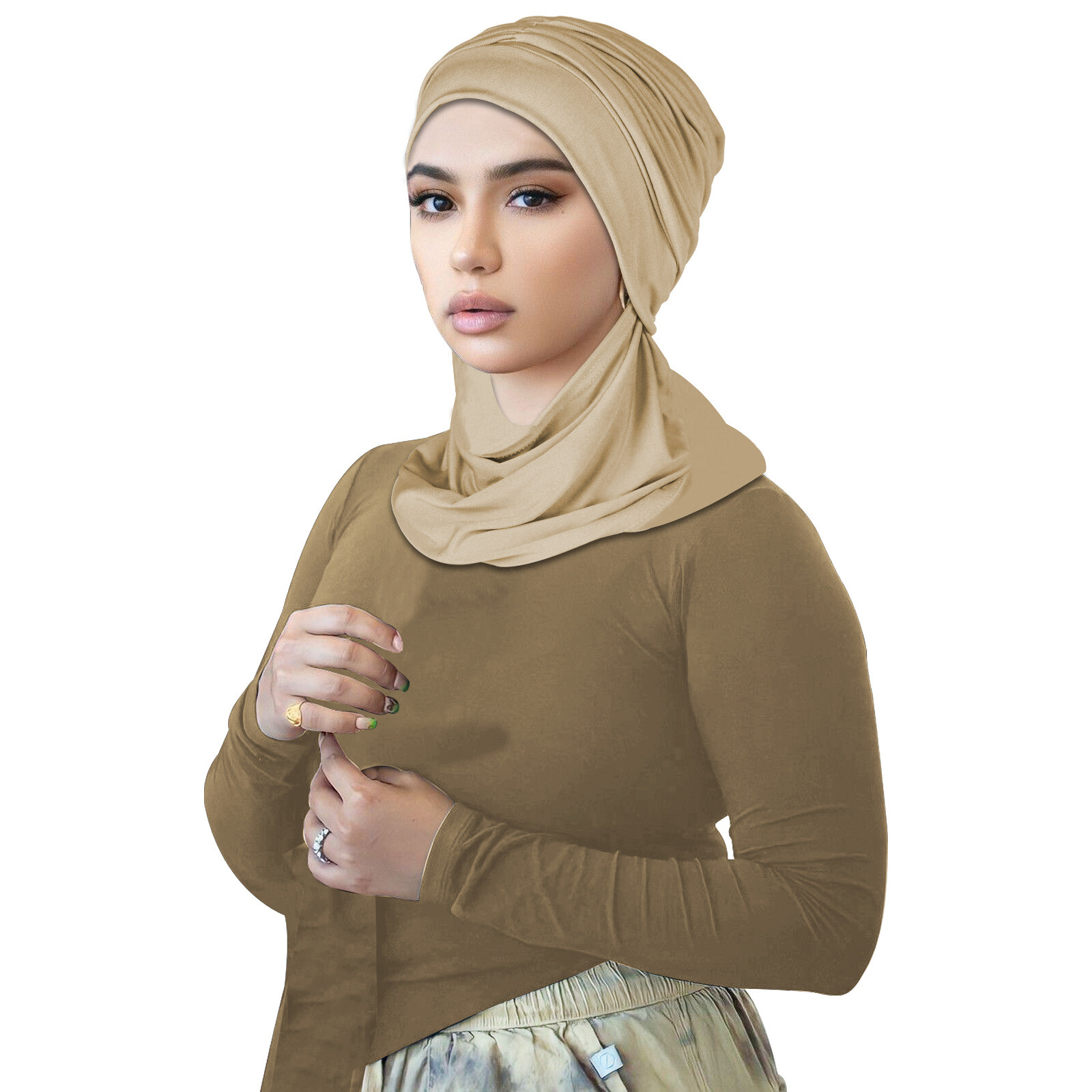 Sombreros de hiyab musulmán para mujer cubierta de cuello completo bufanda gorras turbante islámico pañuelo gorra - Imagen 21 de 24