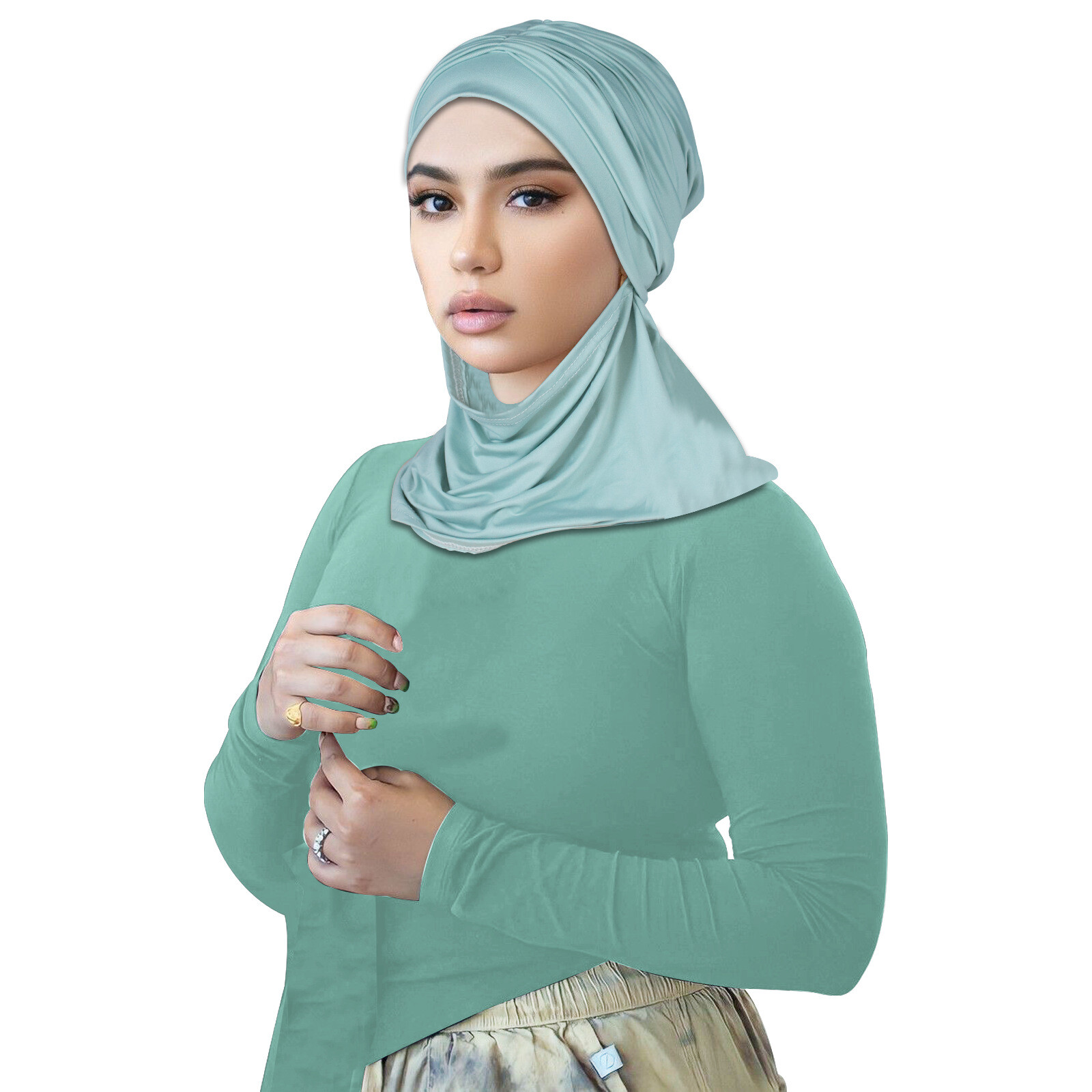 Sombreros de hiyab musulmán para mujer cubierta de cuello completo bufanda gorras turbante islámico pañuelo gorra - Imagen 22 de 24