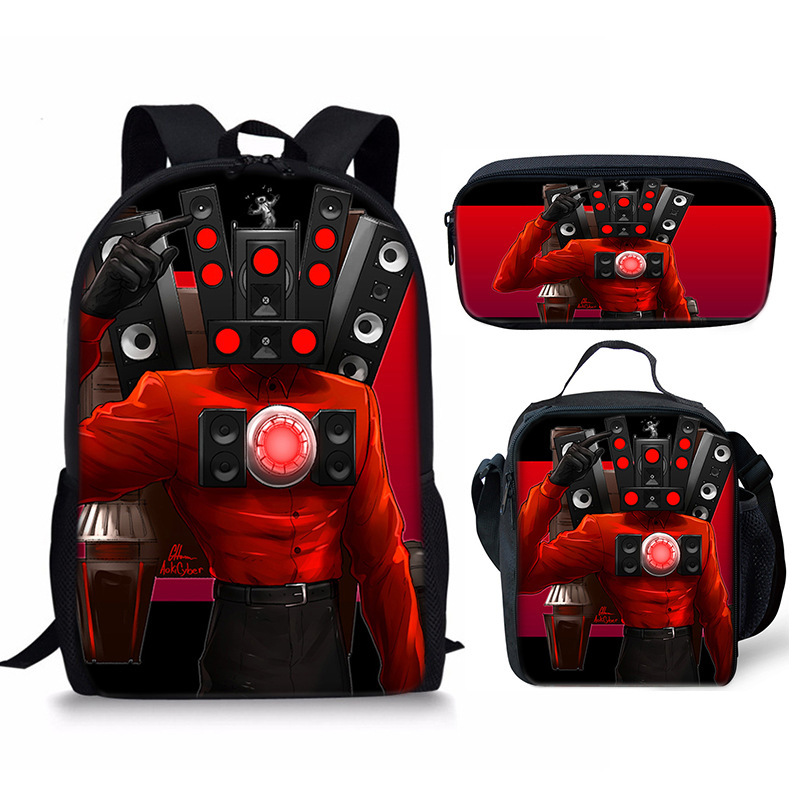 Skibidi Toilet Speakerman Mochila Escuela Bolsa de Almuerzo Mochila Estuche para Lápices Conjunto Reino Unido - Imagen 6 de 36