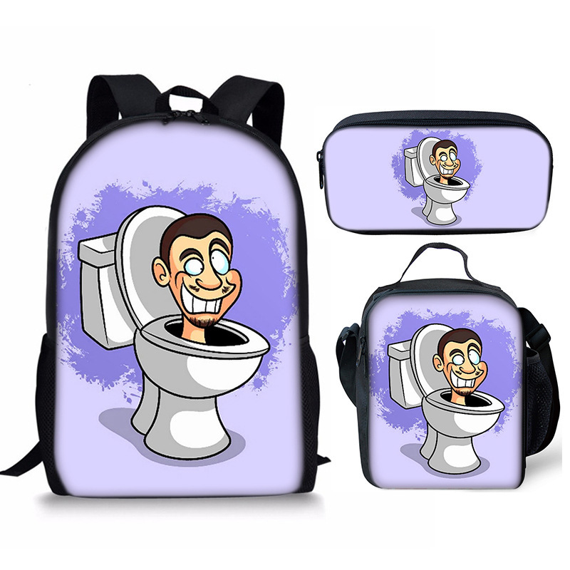 Skibidi Toilet Speakerman Mochila Escuela Bolsa de Almuerzo Mochila Estuche para Lápices Conjunto Reino Unido - Imagen 7 de 36