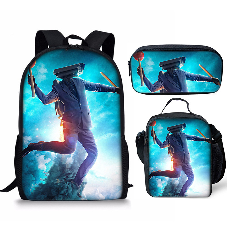 Skibidi Toilet Speakerman Mochila Escuela Bolsa de Almuerzo Mochila Estuche para Lápices Conjunto Reino Unido - Imagen 13 de 36