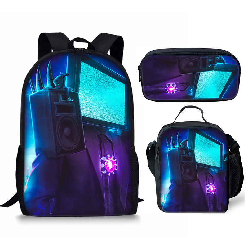 Skibidi Toilet Speakerman Mochila Escuela Bolsa de Almuerzo Mochila Estuche para Lápices Conjunto Reino Unido - Imagen 14 de 36