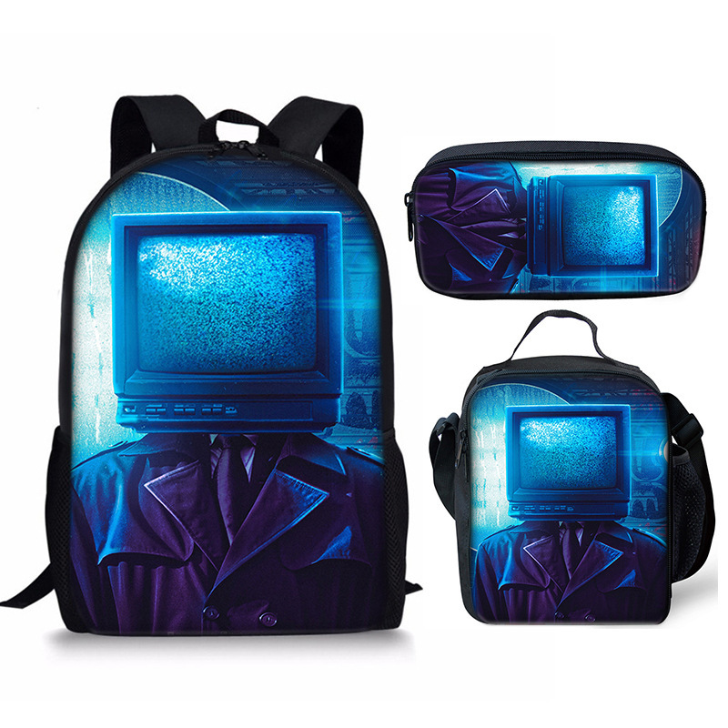 Skibidi Toilet Speakerman Mochila Escuela Bolsa de Almuerzo Mochila Estuche para Lápices Conjunto Reino Unido - Imagen 15 de 36