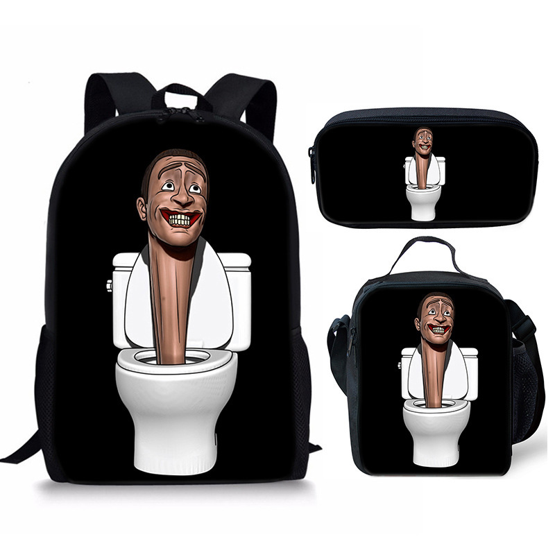 Skibidi Toilet Speakerman Mochila Escuela Bolsa de Almuerzo Mochila Estuche para Lápices Conjunto Reino Unido - Imagen 16 de 36