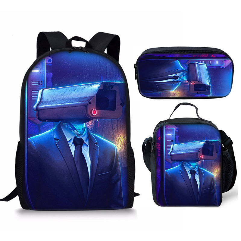 Skibidi Toilet Speakerman Mochila Escuela Bolsa de Almuerzo Mochila Estuche para Lápices Conjunto Reino Unido - Imagen 23 de 36