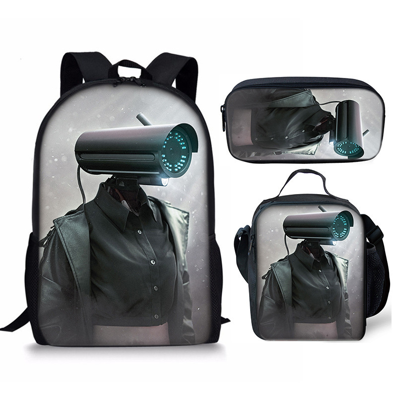Skibidi Toilet Speakerman Mochila Escuela Bolsa de Almuerzo Mochila Estuche para Lápices Conjunto Reino Unido - Imagen 25 de 36