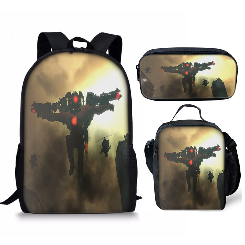 Skibidi Toilet Speakerman Mochila Escuela Bolsa de Almuerzo Mochila Estuche para Lápices Conjunto Reino Unido - Imagen 29 de 36