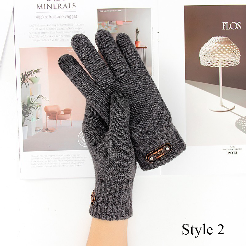 Men's Touch Screen Gloves Warm Acrylic Polyester Knitted for Driving Skating Win - Picture 26 of 30