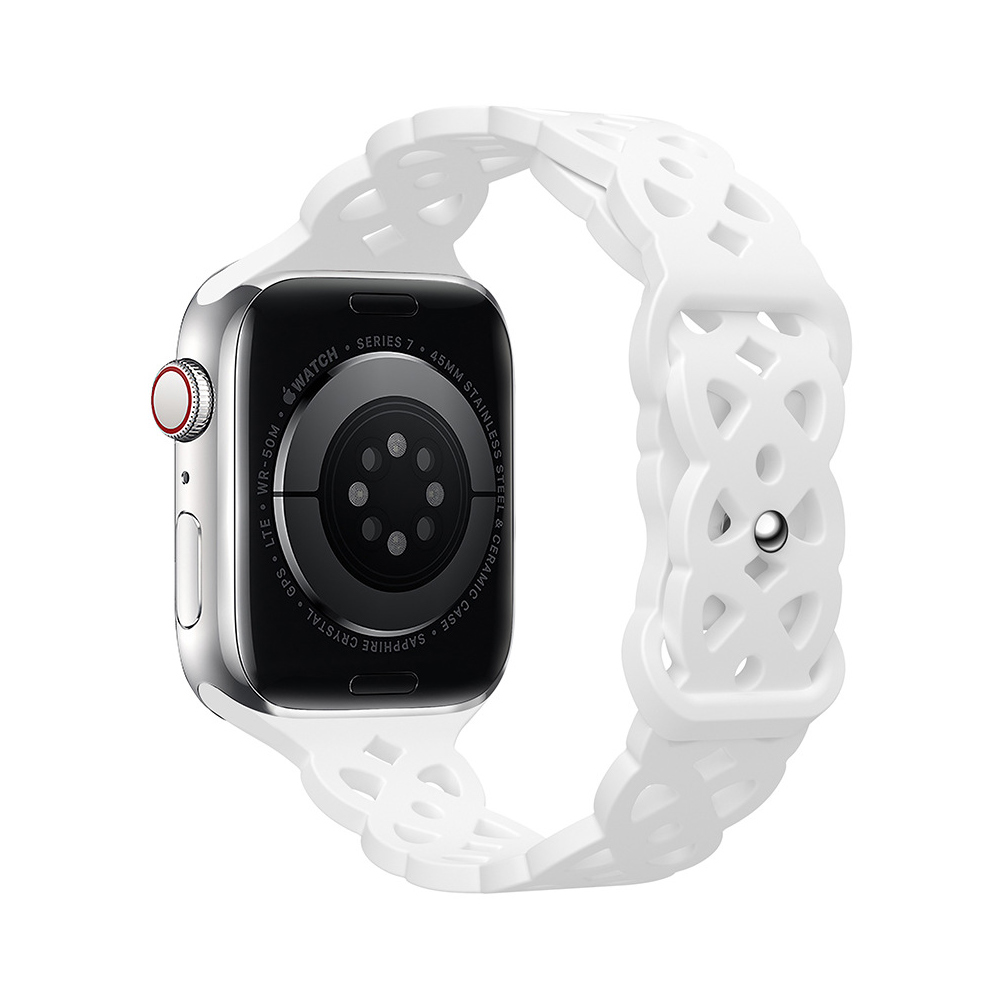 Bracelet en Silicone Dentelle pour Apple Watch Ultra/SE/Series 1-8 - Remplacemen - Zdjęcie 27 z 32