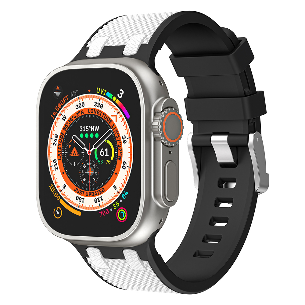 Bracelet En Silicone Bicolore Pour Apple Watch Series 9 8 7 6 5 4 3 Ultra SE 42- - Zdjęcie 24 z 29