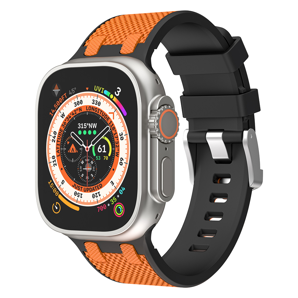 Bracelet En Silicone Bicolore Pour Apple Watch Series 9 8 7 6 5 4 3 Ultra SE 42- - Zdjęcie 26 z 29