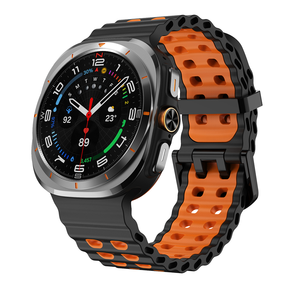 Bracelet en Silicone Bicolore pour Samsung Galaxy Watch Ultra 47mm - Respirant L - Zdjęcie 25 z 34