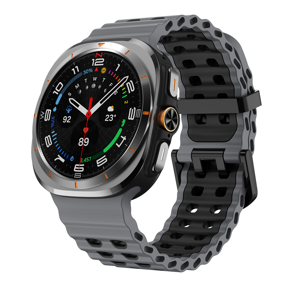 Bracelet en Silicone Bicolore pour Samsung Galaxy Watch Ultra 47mm - Respirant L - Zdjęcie 27 z 34