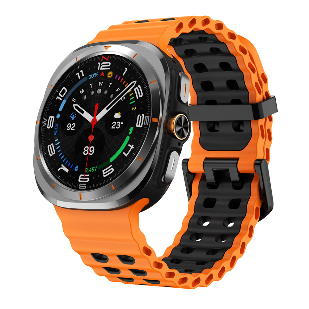Bracelet en Silicone Bicolore pour Samsung Galaxy Watch Ultra 47mm - Respirant L - Zdjęcie 30 z 34