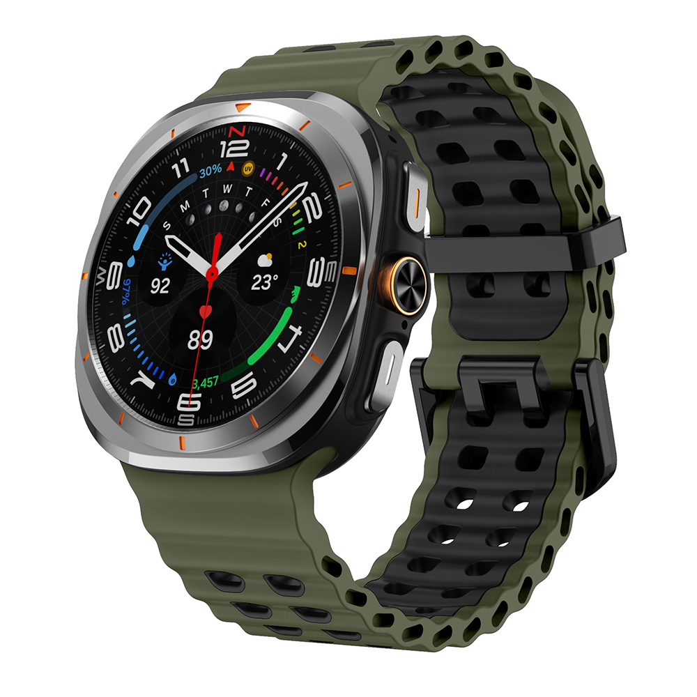 Bracelet en Silicone Bicolore pour Samsung Galaxy Watch Ultra 47mm - Respirant L - Zdjęcie 32 z 34
