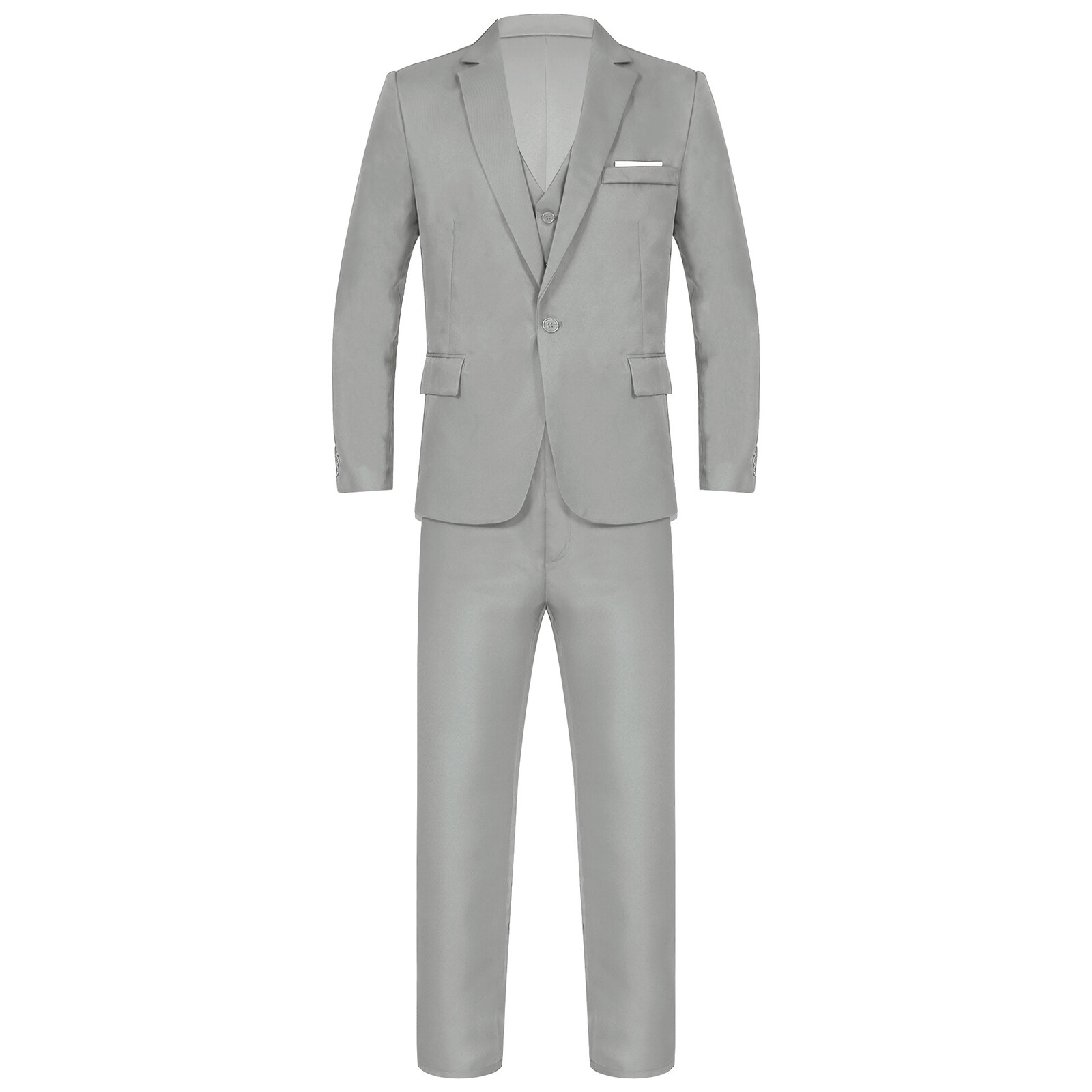 Hombres 3 Piezas Traje Blazer Calce Ajustado Esmoquin con Un Botón Chaqueta Chaleco Pantalones Conjunto - Imagen 26 de 30