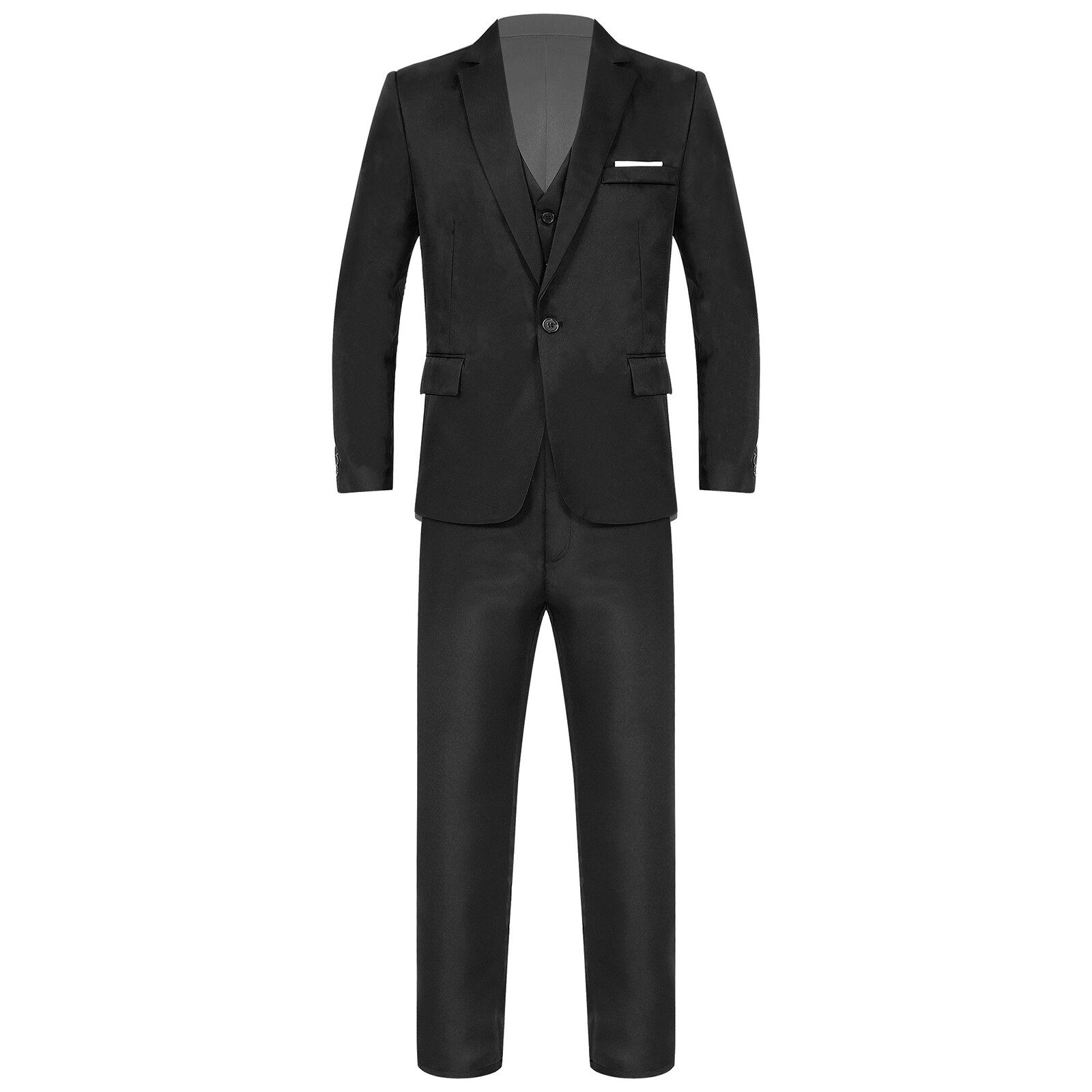 Hombres 3 Piezas Traje Blazer Calce Ajustado Esmoquin con Un Botón Chaqueta Chaleco Pantalones Conjunto - Imagen 27 de 30