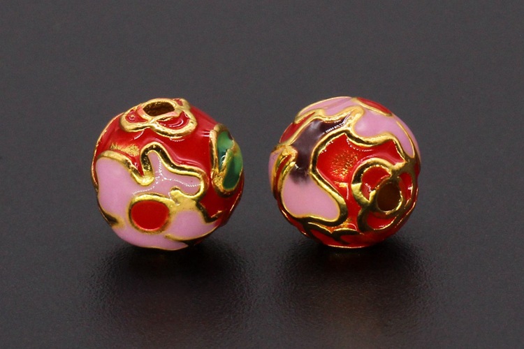 10XCloisonn É Drip Oil Burnt Blue Enamel Diy Jewelry Xiangyun Round Beads - Picture 6 of 18