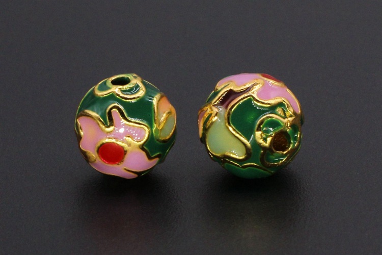 10XCloisonn É Drip Oil Burnt Blue Enamel Diy Jewelry Xiangyun Round Beads - Picture 8 of 18