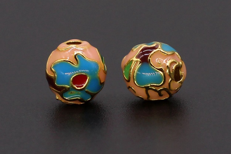 10XCloisonn É Drip Oil Burnt Blue Enamel Diy Jewelry Xiangyun Round Beads - Picture 11 of 18