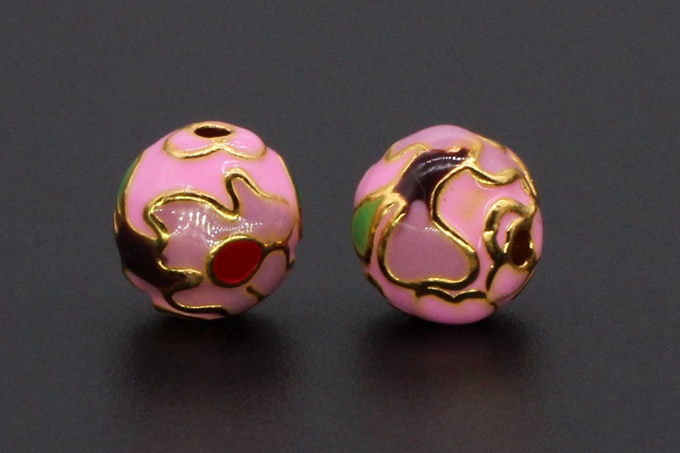 10XCloisonn É Drip Oil Burnt Blue Enamel Diy Jewelry Xiangyun Round Beads - Picture 13 of 18