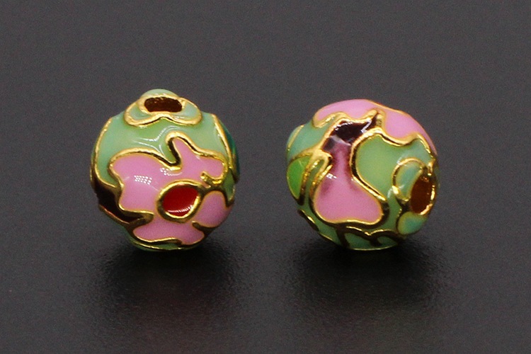 10XCloisonn É Drip Oil Burnt Blue Enamel Diy Jewelry Xiangyun Round Beads - Picture 16 of 18