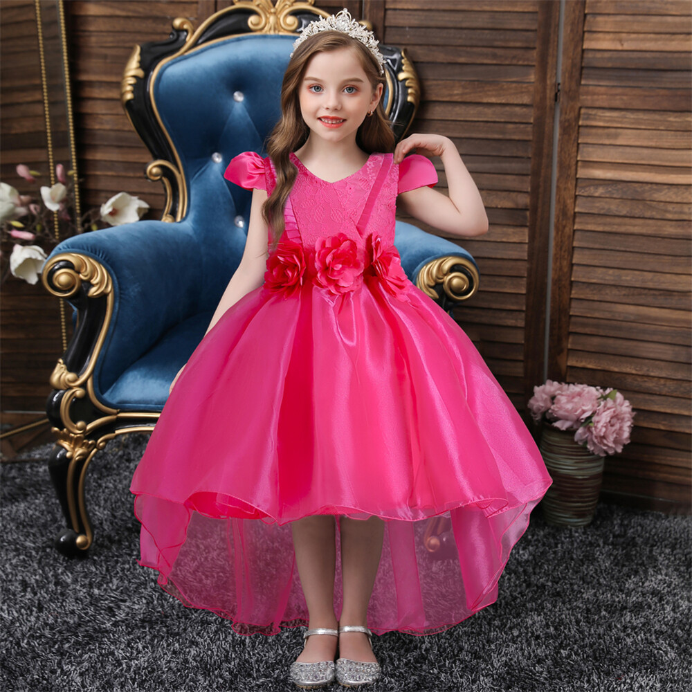 Vestido de Dama de honor con flores para niñas Niños Fiesta Navidad Vestidos Princesa Vestido de baile - Imagen 25 de 49