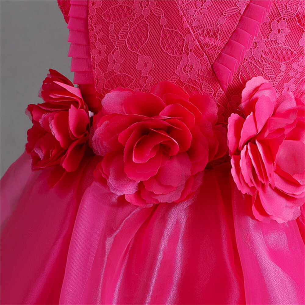 Vestido de Dama de honor con flores para niñas Niños Fiesta Navidad Vestidos Princesa Vestido de baile - Imagen 30 de 49