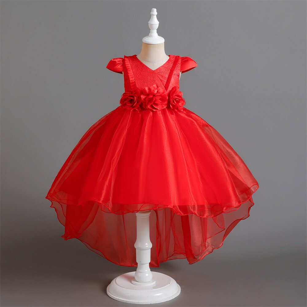 Vestido de Dama de honor con flores para niñas Niños Fiesta Navidad Vestidos Princesa Vestido de baile - Imagen 32 de 49
