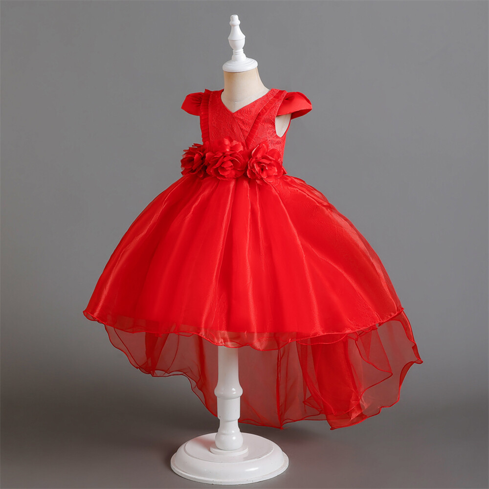 Vestido de Dama de honor con flores para niñas Niños Fiesta Navidad Vestidos Princesa Vestido de baile - Imagen 33 de 49