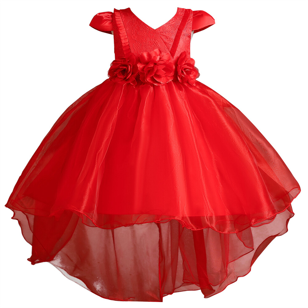 Vestido de Dama de honor con flores para niñas Niños Fiesta Navidad Vestidos Princesa Vestido de baile - Imagen 34 de 49