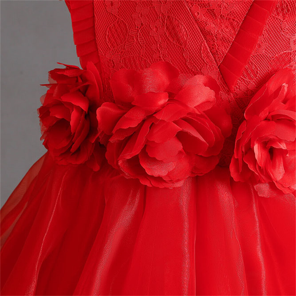 Vestido de Dama de honor con flores para niñas Niños Fiesta Navidad Vestidos Princesa Vestido de baile - Imagen 36 de 49