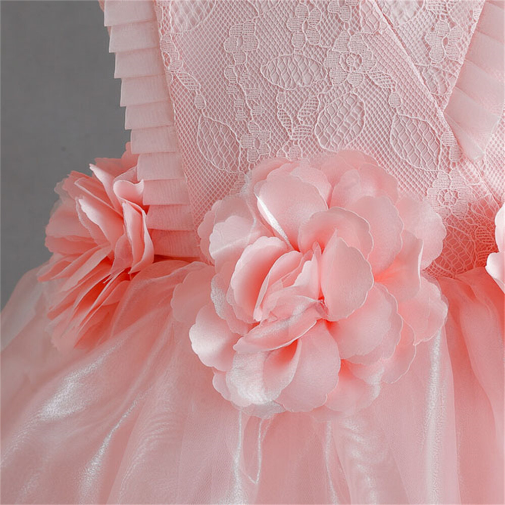 Vestido de Dama de honor con flores para niñas Niños Fiesta Navidad Vestidos Princesa Vestido de baile - Imagen 42 de 49