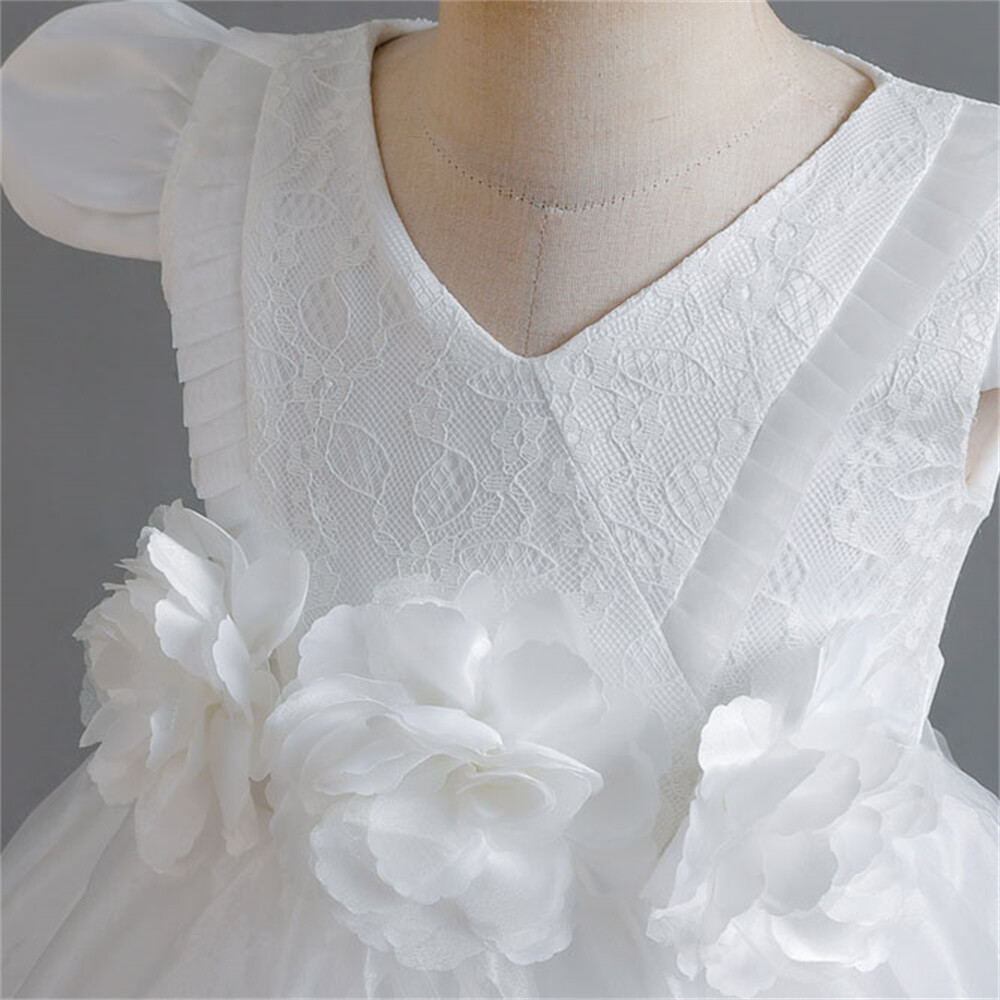 Vestido de Dama de honor con flores para niñas Niños Fiesta Navidad Vestidos Princesa Vestido de baile - Imagen 46 de 49