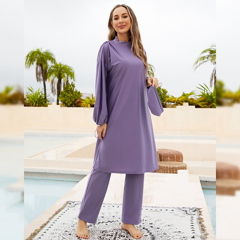 Traje de baño musulmán modesto para mujer cubierta completa Burkini ropa de playa traje de baño traje de baño - Imagen 17 de 23