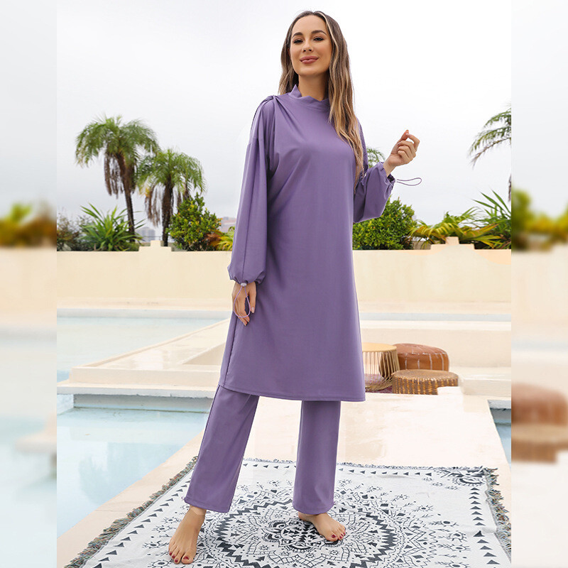 Traje de baño musulmán modesto para mujer cubierta completa Burkini ropa de playa traje de baño traje de baño - Imagen 18 de 23