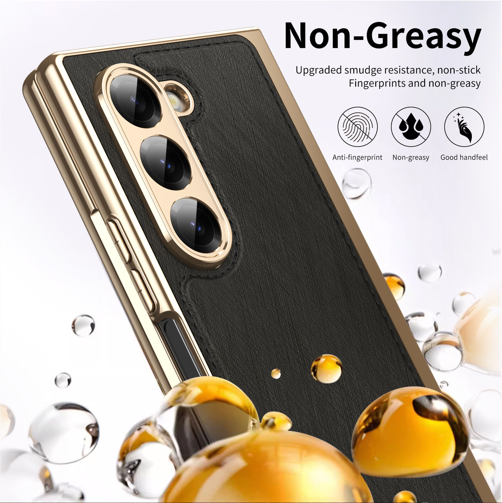 Funda híbrida con pantalla de cuero chapada a prueba de golpes plegable 6/5/4/3 para Samsung Galaxy Z - Imagen 10 de 30