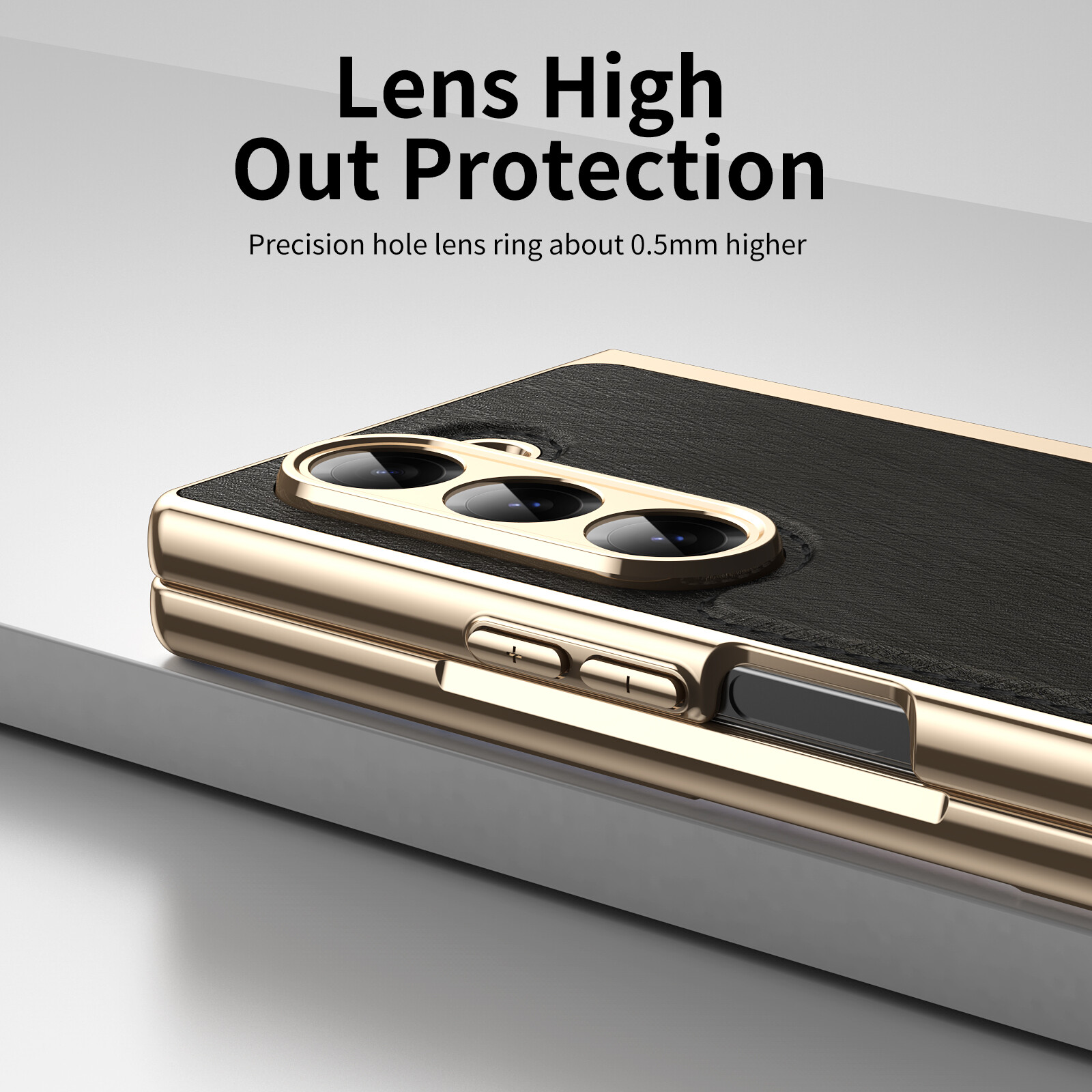 Funda híbrida con pantalla de cuero chapada a prueba de golpes plegable 6/5/4/3 para Samsung Galaxy Z - Imagen 11 de 30