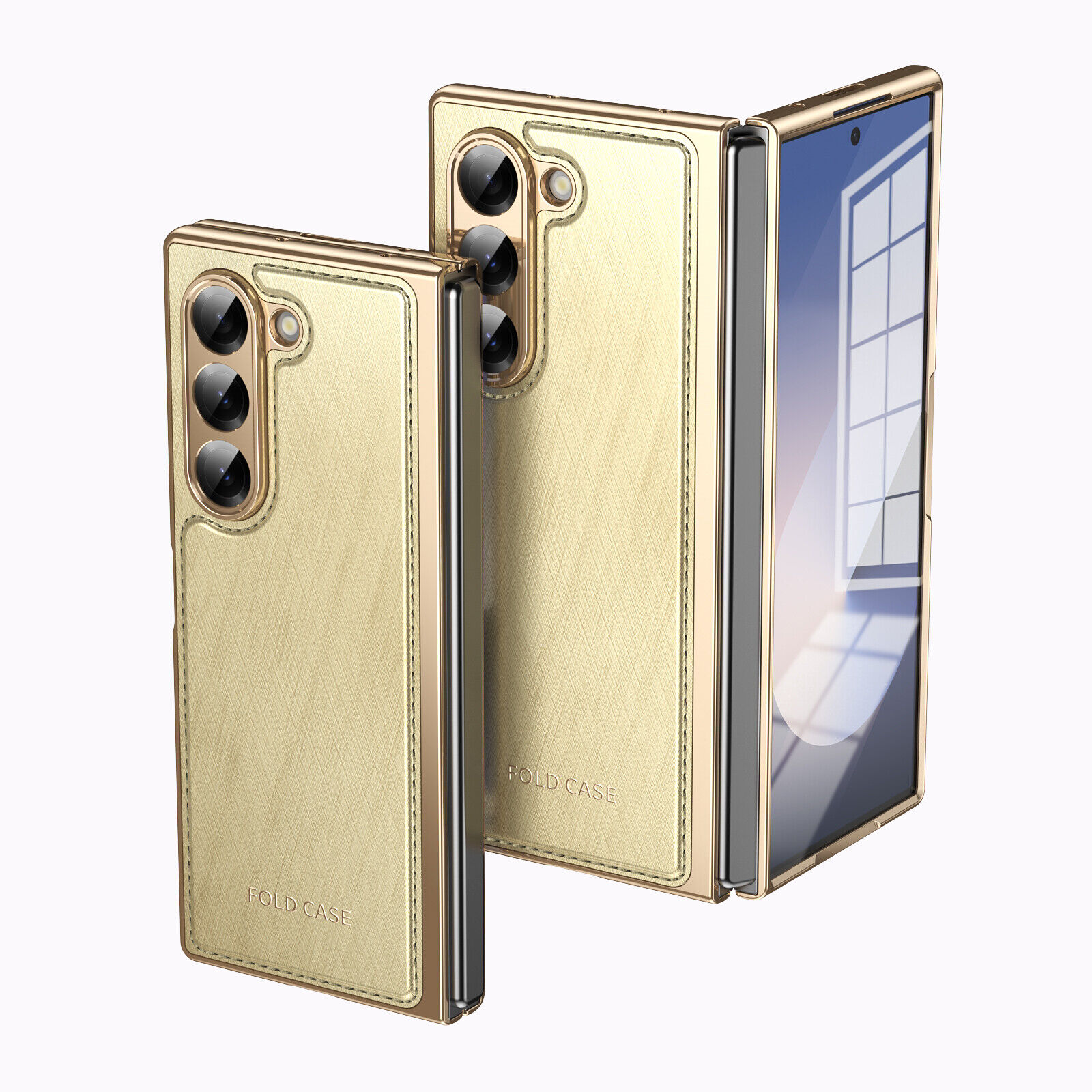 Funda híbrida con pantalla de cuero chapada a prueba de golpes plegable 6/5/4/3 para Samsung Galaxy Z - Imagen 28 de 30