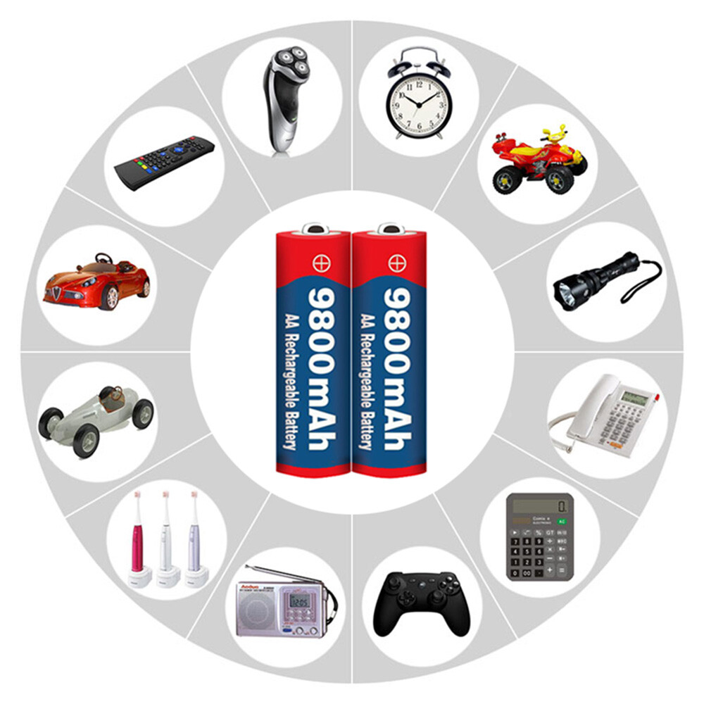 Batería Universal AA 1.5V 9800mAh Baterías Recargables 4 Ranuras Cargador de Batería - Imagen 1 de 30