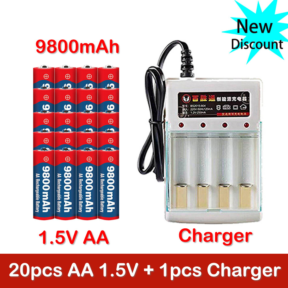 Batería Universal AA 1.5V 9800mAh Baterías Recargables 4 Ranuras Cargador de Batería - Imagen 3 de 30