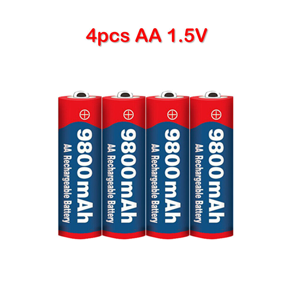 Batería Universal AA 1.5V 9800mAh Baterías Recargables 4 Ranuras Cargador de Batería - Imagen 10 de 30