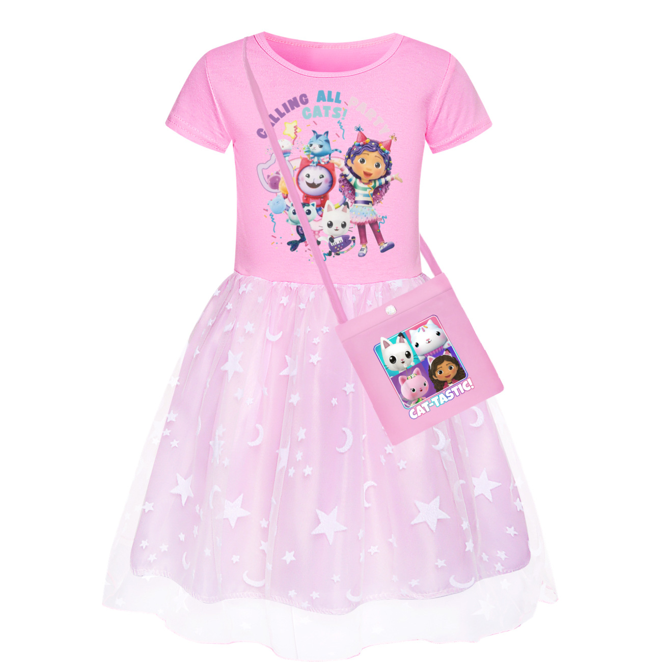Kids Girls GABBY'S DOLLHOUSE Dress T-shirt Top Skirt Birthday Party Fancy Dress - Picture 3 of 15