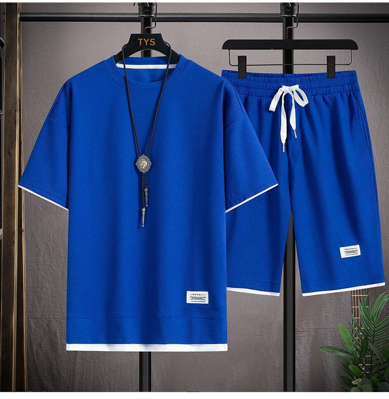 Short Sets 2 Piece Men's Outfits Summer Tracksuits Casual Shirt and Shorts Set - Picture 22 of 25