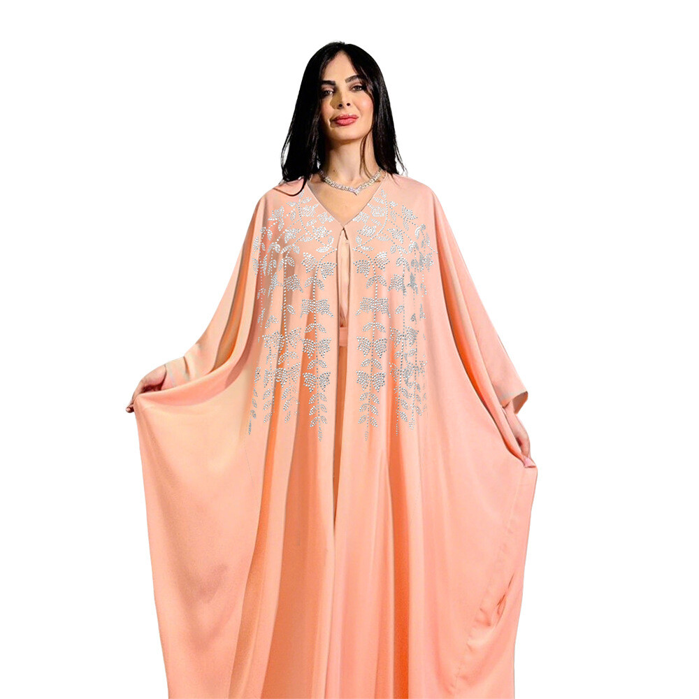 2Pcs Sets Long Dress Muslim Women Maxi Robe Open Abaya Kaftan Kimono Moroccan - Picture 27 of 27