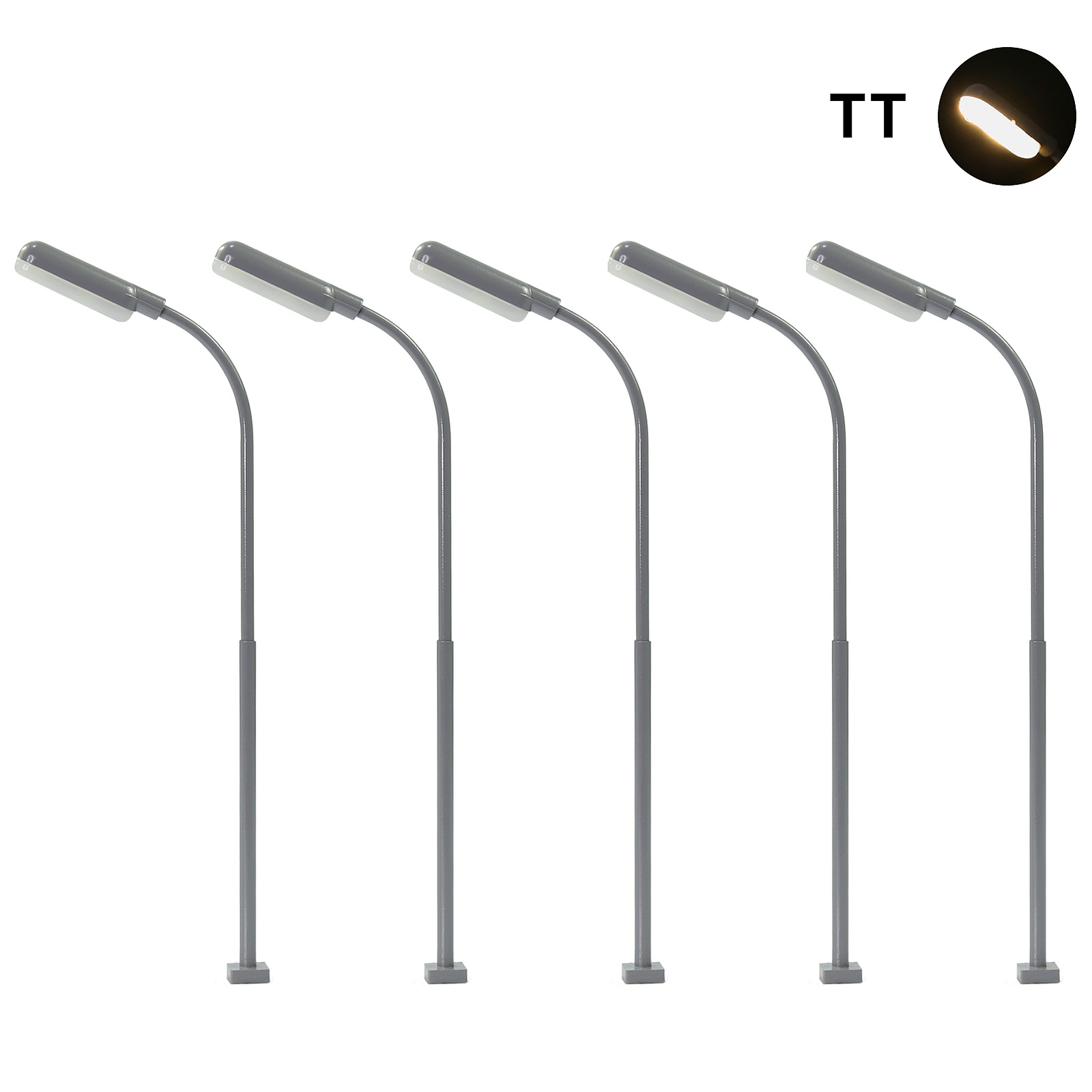 Evemodel 5pcs Model Train HO TT N Z Scale Metal LED Lamp Street Lights LD03 - Bild 13 von 16
