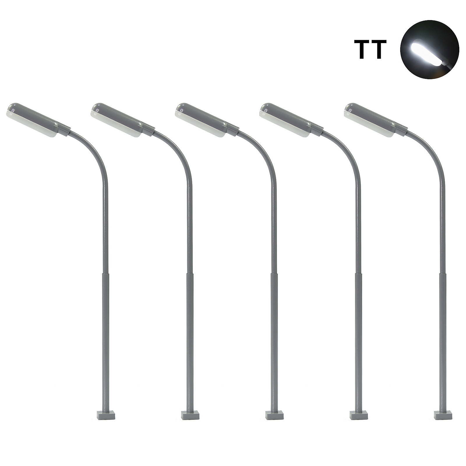 Evemodel 5pcs Model Train HO TT N Z Scale Metal LED Lamp Street Lights LD03 - Bild 14 von 16
