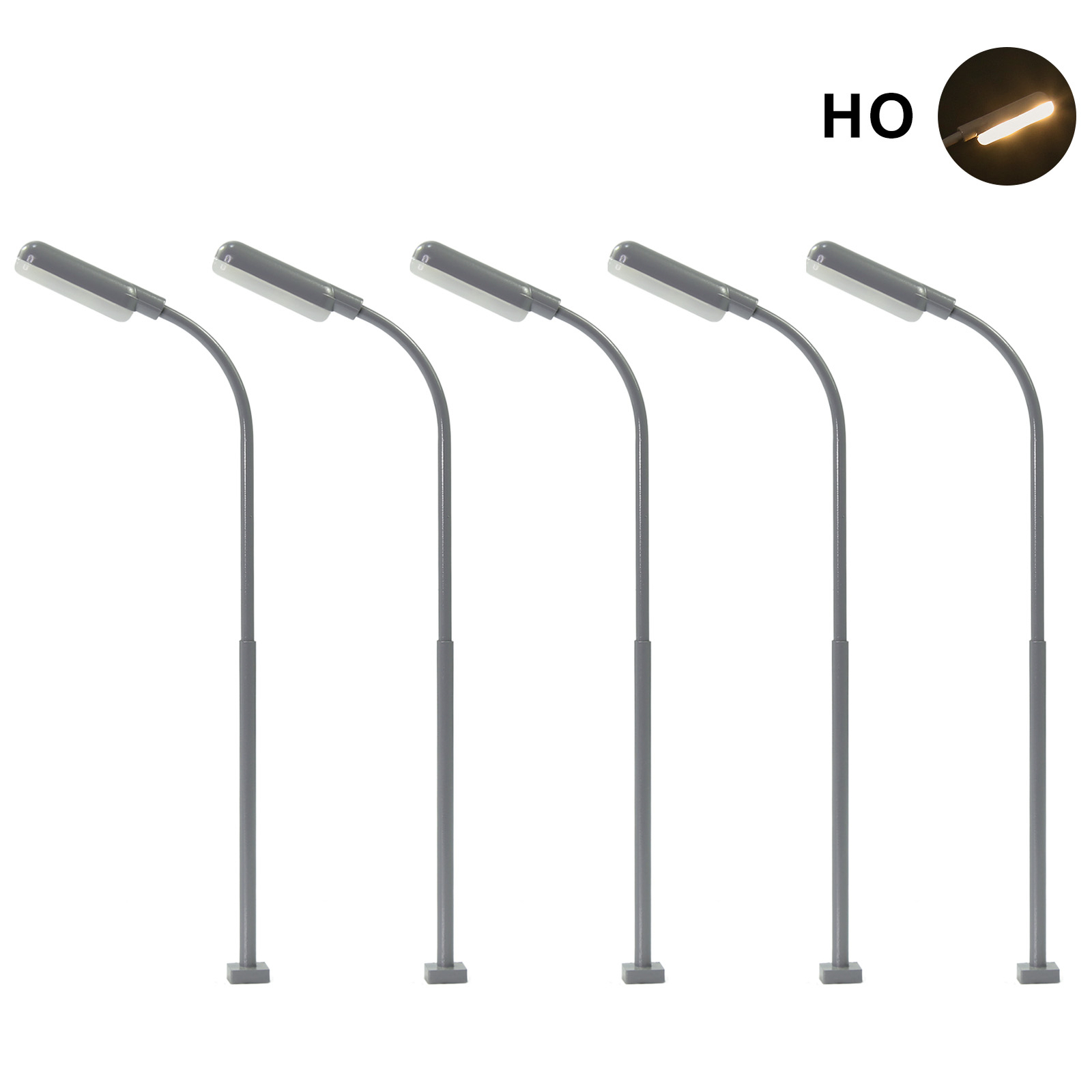 Evemodel 5pcs Model Train HO TT N Z Scale Metal LED Lamp Street Lights LD03 - Bild 15 von 16
