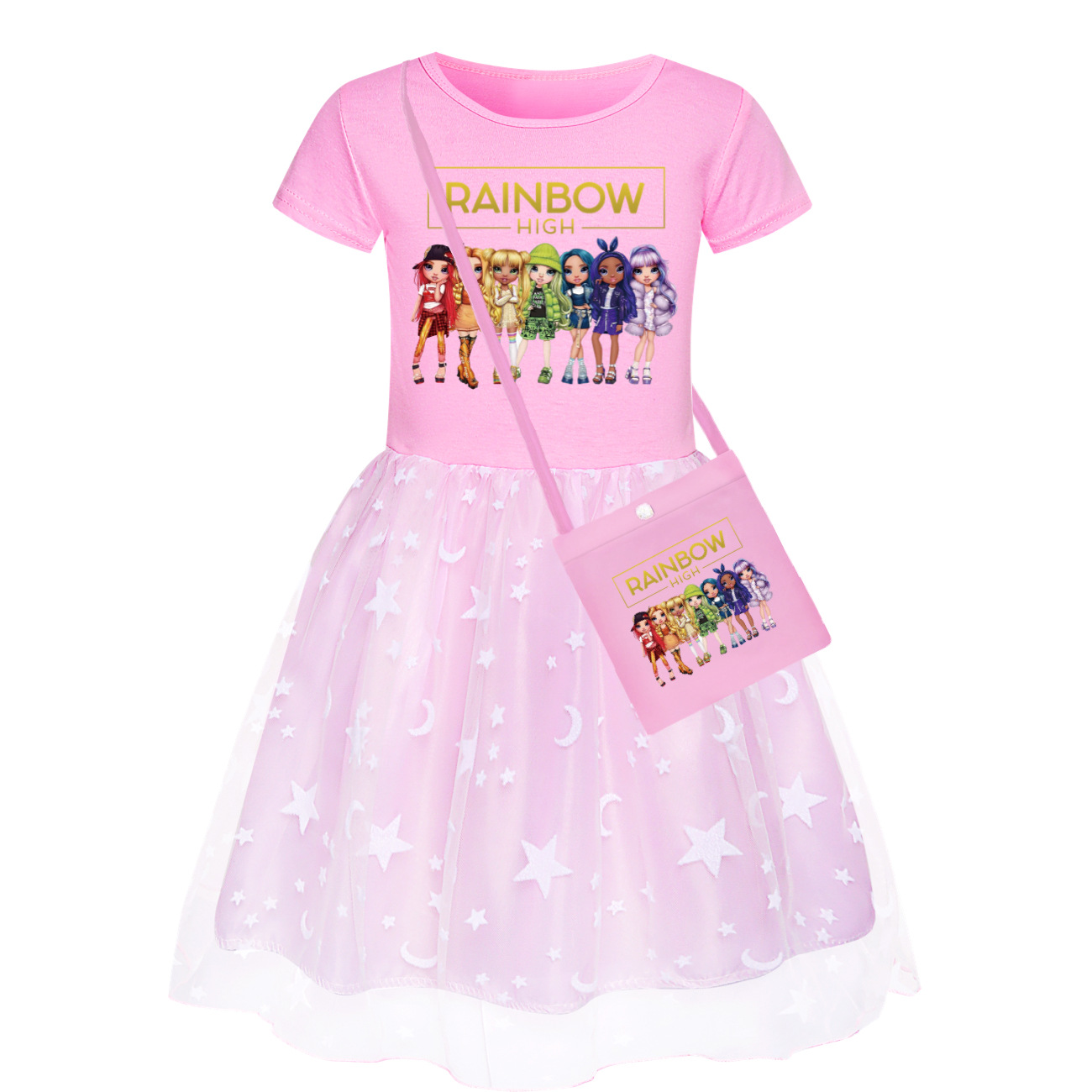 New girl rainbow high-end clothing rainbow dress bag party princess dress gift - Picture 3 of 15
